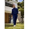 imageJMIERR Mens Track Suits 2 Piece Full Zip Sports Outfits Set Sweatshirt and Joggers SweatpantsNavy Blue