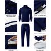 imageJMIERR Mens Track Suits 2 Piece Full Zip Sports Outfits Set Sweatshirt and Joggers SweatpantsNavy Blue