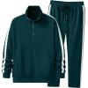 imageJMIERR Mens Track Suits 2 Piece Full Zip Sports Outfits Set Sweatshirt and Joggers SweatpantsSea Green