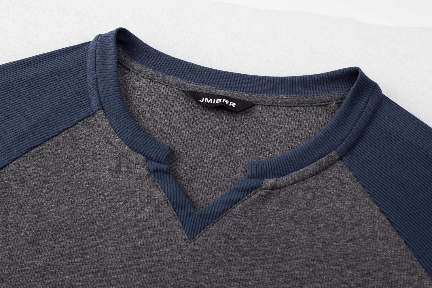 imageJMIERR Mens Muscle Slim T Shirt VNeck Longline Henley Shirt Gym Workout Athletic Tee ShirtsC Grey  Blue