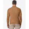 imageJMIERR Mens Cable Knit Pullover Sweater Casual Long Sleeve Stand Collar Button Knitted SweatersLight Khaki