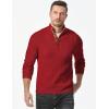imageJMIERR Mens Cable Knit Pullover Sweater Casual Long Sleeve Stand Collar Button Knitted SweatersLight Red