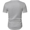 imageJMIERR Mens Muscle Slim T Shirt VNeck Longline Henley Shirt Gym Workout Athletic Tee ShirtsA Grey2