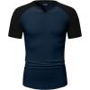 imageJMIERR Mens Muscle Slim T Shirt VNeck Longline Henley Shirt Gym Workout Athletic Tee ShirtsC Blue  Black