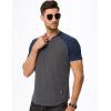 imageJMIERR Mens Muscle Slim T Shirt VNeck Longline Henley Shirt Gym Workout Athletic Tee ShirtsC Grey  Blue