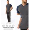 imageJMIERR Mens Muscle Slim T Shirt VNeck Longline Henley Shirt Gym Workout Athletic Tee ShirtsC Grey  Blue