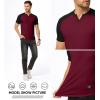 imageJMIERR Mens Muscle Slim T Shirt VNeck Longline Henley Shirt Gym Workout Athletic Tee ShirtsC Red  Black