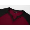 imageJMIERR Mens Muscle Slim T Shirt VNeck Longline Henley Shirt Gym Workout Athletic Tee ShirtsC Red  Black