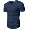 imageJMIERR Mens Muscle Slim T Shirt VNeck Longline Henley Shirt Gym Workout Athletic Tee ShirtsPackwhiteBlue