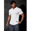 imageJMIERR Mens Muscle Slim T Shirt VNeck Longline Henley Shirt Gym Workout Athletic Tee ShirtsPackwhiteWhite