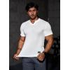 imageJMIERR Mens Muscle Slim T Shirt VNeck Longline Henley Shirt Gym Workout Athletic Tee ShirtsPackwhiteWhite