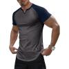 imageJMIERR Mens Muscle Slim T Shirt VNeck Longline Henley Shirt Gym Workout Athletic Tee ShirtsC Grey  Blue