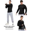 imageJMIERR Mens Fall Crewneck Shirt Long Sleeve AntiWrinkle Casual Muscle T Shirts Workout Slim Fitted0 Black
