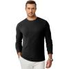 imageJMIERR Mens Fall Crewneck Shirt Long Sleeve AntiWrinkle Casual Muscle T Shirts Workout Slim Fitted0 Black