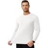 imageJMIERR Mens Fall Crewneck Shirt Long Sleeve AntiWrinkle Casual Muscle T Shirts Workout Slim Fitted0 White