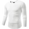 imageJMIERR Mens Fall Crewneck Shirt Long Sleeve AntiWrinkle Casual Muscle T Shirts Workout Slim Fitted0 White