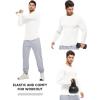 imageJMIERR Mens Fall Crewneck Shirt Long Sleeve AntiWrinkle Casual Muscle T Shirts Workout Slim Fitted0 White