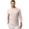 imageJMIERR Mens Fall Crewneck Shirt Long Sleeve AntiWrinkle Casual Muscle T Shirts Workout Slim FittedA Beige