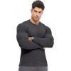 imageJMIERR Mens Fall Crewneck Shirt Long Sleeve AntiWrinkle Casual Muscle T Shirts Workout Slim FittedA Grey