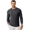 imageJMIERR Mens Fall Crewneck Shirt Long Sleeve AntiWrinkle Casual Muscle T Shirts Workout Slim FittedA Grey