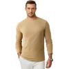imageJMIERR Mens Fall Crewneck Shirt Long Sleeve AntiWrinkle Casual Muscle T Shirts Workout Slim FittedB Brown