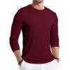imageJMIERR Mens Fall Crewneck Shirt Long Sleeve AntiWrinkle Casual Muscle T Shirts Workout Slim FittedB Red