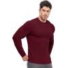 imageJMIERR Mens Fall Crewneck Shirt Long Sleeve AntiWrinkle Casual Muscle T Shirts Workout Slim FittedB Red