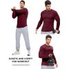 imageJMIERR Mens Fall Crewneck Shirt Long Sleeve AntiWrinkle Casual Muscle T Shirts Workout Slim FittedB Red