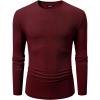 imageJMIERR Mens Fall Crewneck Shirt Long Sleeve AntiWrinkle Casual Muscle T Shirts Workout Slim FittedB Red