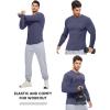 imageJMIERR Mens Fall Crewneck Shirt Long Sleeve AntiWrinkle Casual Muscle T Shirts Workout Slim FittedC Blue 2