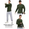 imageJMIERR Mens Fall Crewneck Shirt Long Sleeve AntiWrinkle Casual Muscle T Shirts Workout Slim FittedC Green