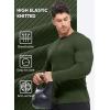 imageJMIERR Mens Fall Crewneck Shirt Long Sleeve AntiWrinkle Casual Muscle T Shirts Workout Slim FittedC Green