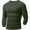 imageJMIERR Mens Fall Crewneck Shirt Long Sleeve AntiWrinkle Casual Muscle T Shirts Workout Slim FittedC Green