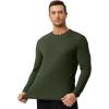 imageJMIERR Mens Fall Crewneck Shirt Long Sleeve AntiWrinkle Casual Muscle T Shirts Workout Slim FittedC Green
