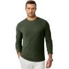 imageJMIERR Mens Fall Crewneck Shirt Long Sleeve AntiWrinkle Casual Muscle T Shirts Workout Slim FittedC Green