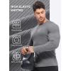 imageJMIERR Mens Fall Crewneck Shirt Long Sleeve AntiWrinkle Casual Muscle T Shirts Workout Slim FittedC Grey 2