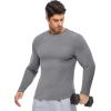 imageJMIERR Mens Fall Crewneck Shirt Long Sleeve AntiWrinkle Casual Muscle T Shirts Workout Slim FittedC Grey 2