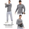 imageJMIERR Mens Fall Crewneck Shirt Long Sleeve AntiWrinkle Casual Muscle T Shirts Workout Slim FittedC Grey 2