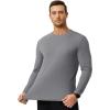 imageJMIERR Mens Fall Crewneck Shirt Long Sleeve AntiWrinkle Casual Muscle T Shirts Workout Slim FittedC Grey 2