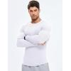 imageJMIERR Mens Fall Crewneck Shirt Long Sleeve AntiWrinkle Casual Muscle T Shirts Longline Ribbed Shirts01 White