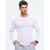 imageJMIERR Mens Fall Crewneck Shirt Long Sleeve AntiWrinkle Casual Muscle T Shirts Longline Ribbed Shirts01 White