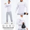 imageJMIERR Mens Fall Crewneck Shirt Long Sleeve AntiWrinkle Casual Muscle T Shirts Longline Ribbed Shirts01 White