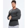 imageJMIERR Mens Fall Crewneck Shirt Long Sleeve AntiWrinkle Casual Muscle T Shirts Longline Ribbed Shirts02 Dark Grey
