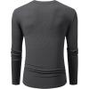 imageJMIERR Mens Fall Crewneck Shirt Long Sleeve AntiWrinkle Casual Muscle T Shirts Longline Ribbed Shirts02 Dark Grey