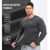imageJMIERR Mens Fall Crewneck Shirt Long Sleeve AntiWrinkle Casual Muscle T Shirts Longline Ribbed Shirts02 Dark Grey