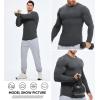 imageJMIERR Mens Fall Crewneck Shirt Long Sleeve AntiWrinkle Casual Muscle T Shirts Longline Ribbed Shirts02 Dark Grey