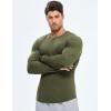 imageJMIERR Mens Fall Crewneck Shirt Long Sleeve AntiWrinkle Casual Muscle T Shirts Longline Ribbed Shirts03 Army Green