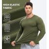 imageJMIERR Mens Fall Crewneck Shirt Long Sleeve AntiWrinkle Casual Muscle T Shirts Longline Ribbed Shirts03 Army Green