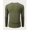 imageJMIERR Mens Fall Crewneck Shirt Long Sleeve AntiWrinkle Casual Muscle T Shirts Longline Ribbed Shirts03 Army Green