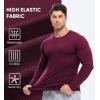 imageJMIERR Mens Fall Crewneck Shirt Long Sleeve AntiWrinkle Casual Muscle T Shirts Longline Ribbed Shirts04 Burgundy